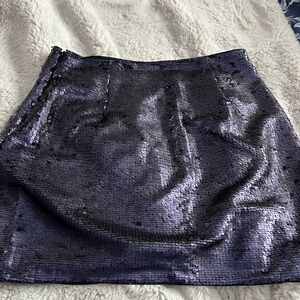 Sequin Mini Skirt - Navy